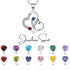 Double Heart Birthstones Necklace jewelaus