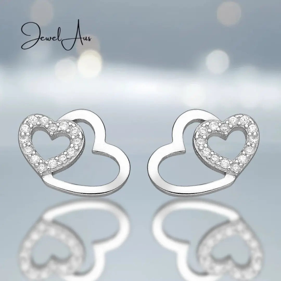 Double Heart Earrings jewelaus