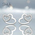 jewelaus Earrings Double Heart Earrings