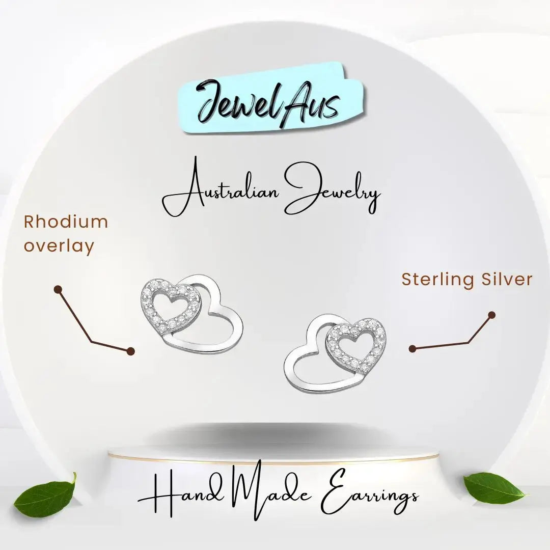 jewelaus Earrings Double Heart Earrings