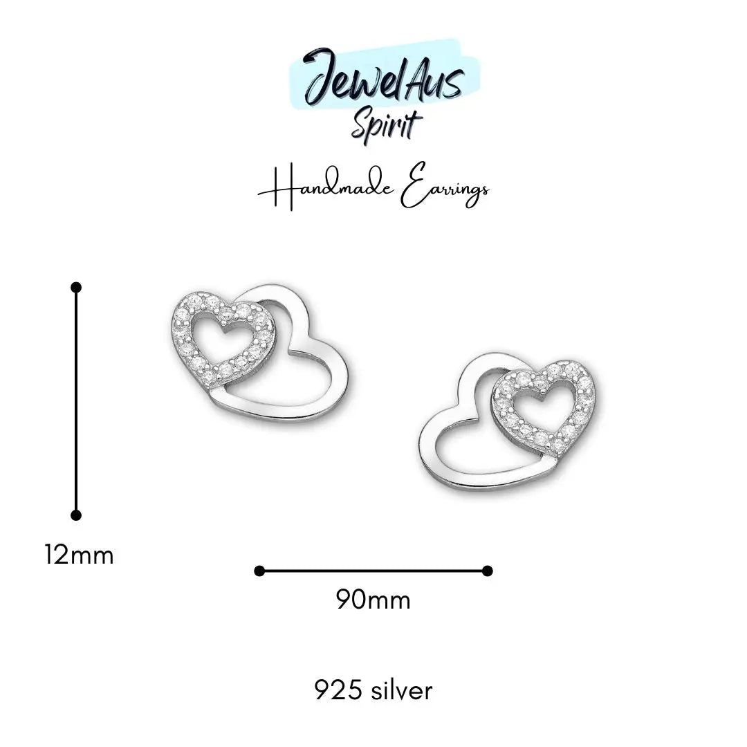 Double Heart Earrings jewelaus