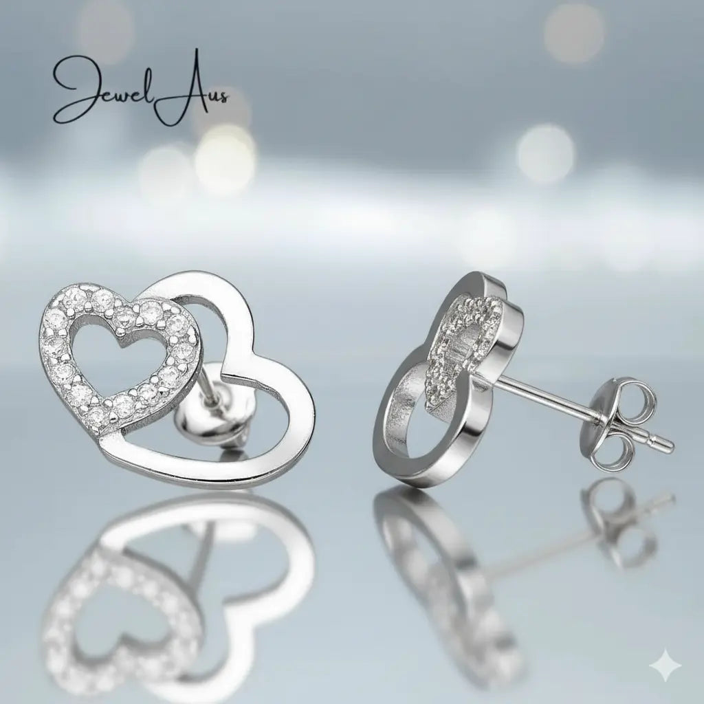 Double Heart Earrings jewelaus