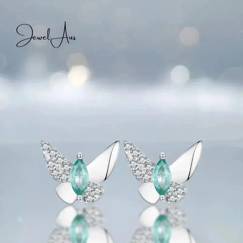 jewelaus Earrings Emerald Butterfly Earrings