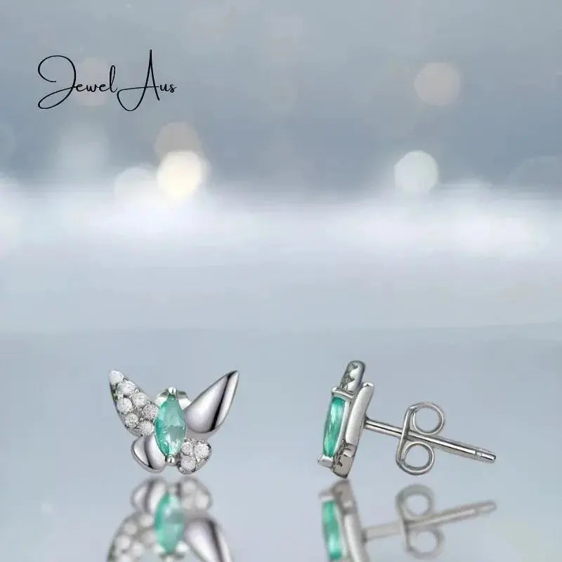 jewelaus Earrings Emerald Butterfly Earrings