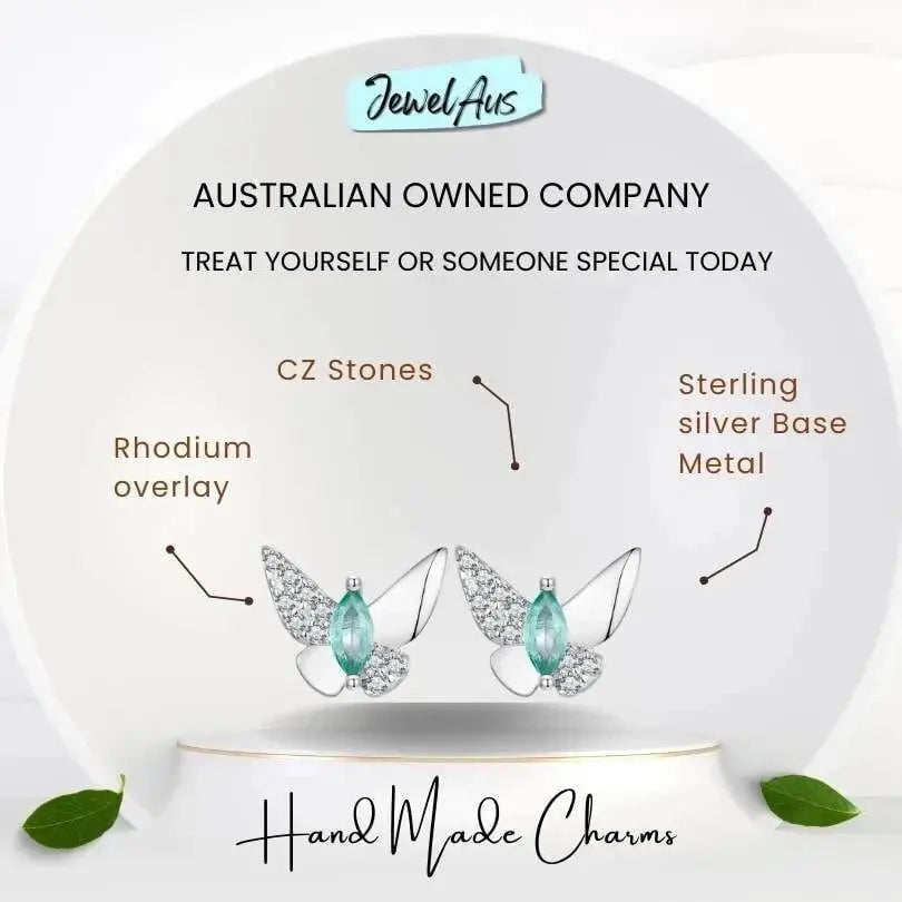 jewelaus Earrings Emerald Butterfly Earrings