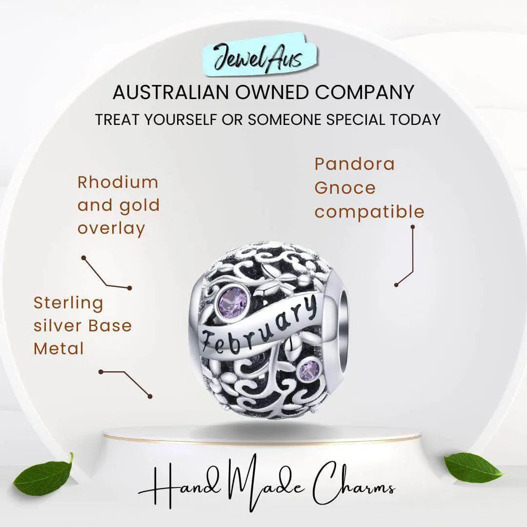 jewelaus CHARMS February Birthstone Charm