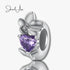 jewelaus CHARMS February Birthstone Flower Stopper Charm