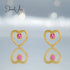 Fuchsia Heart Crystal Stud Earrings jewelaus