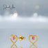 jewelaus Earrings Fuchsia Heart Crystal Stud Earrings