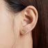 jewelaus Earrings Fuchsia Heart Crystal Stud Earrings