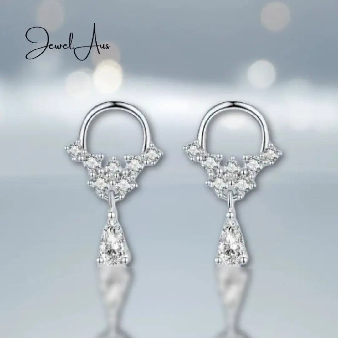 Gemmed Water Drop Earrings jewelaus