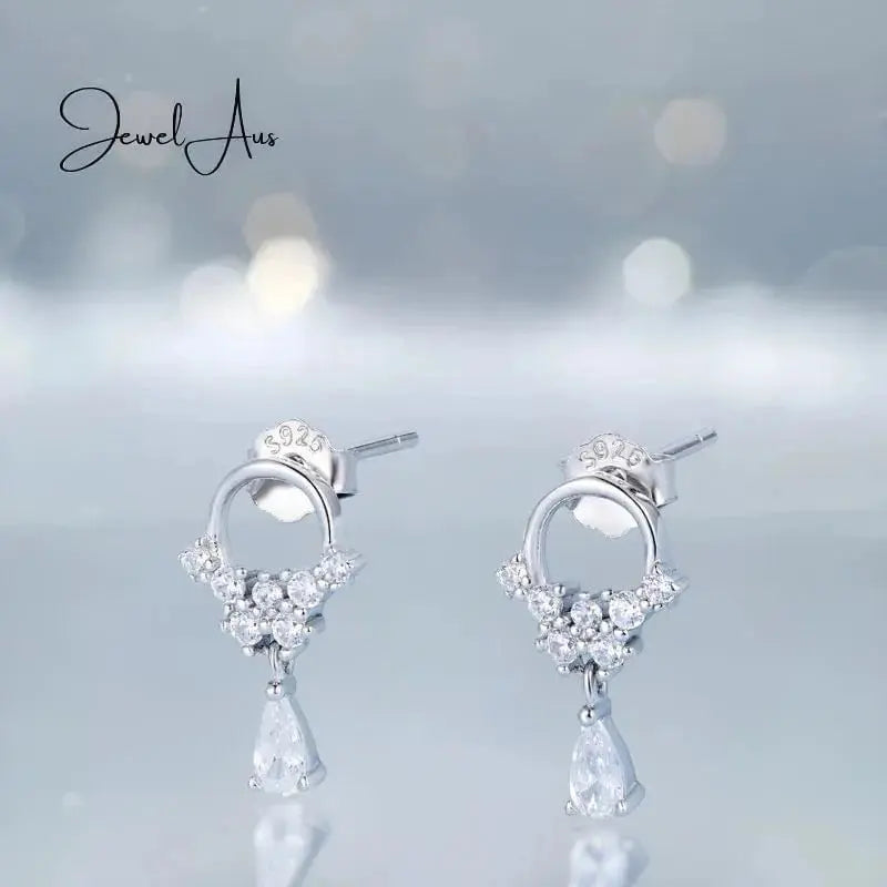 jewelaus Earrings Gemmed Water Drop Earrings