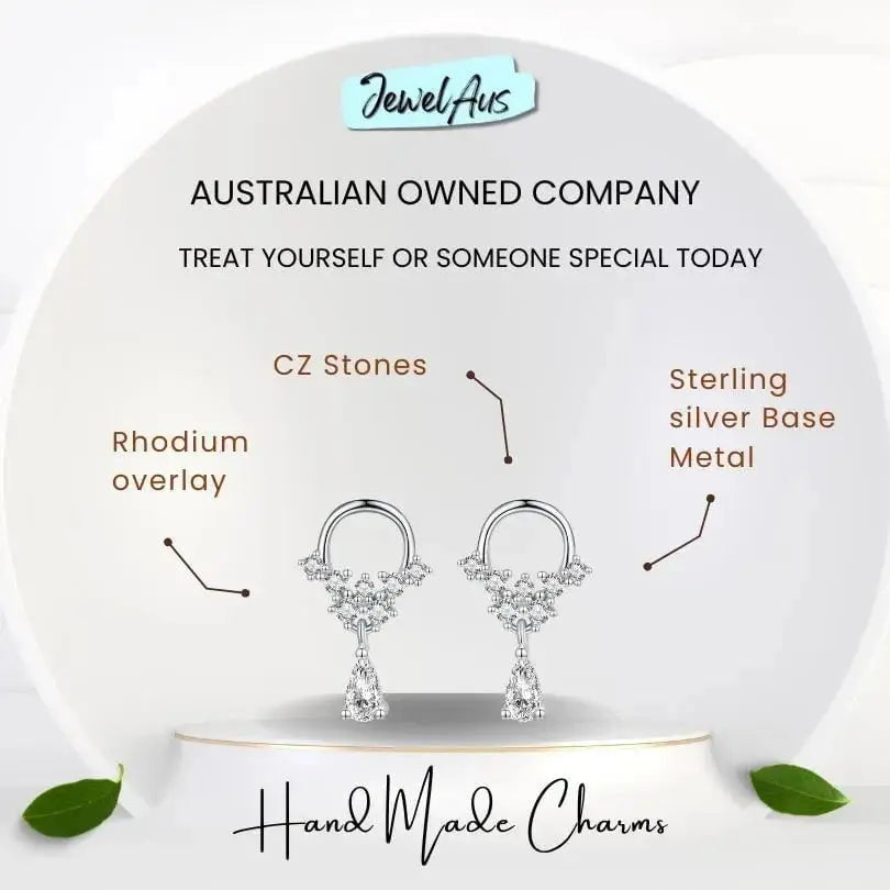 jewelaus Earrings Gemmed Water Drop Earrings