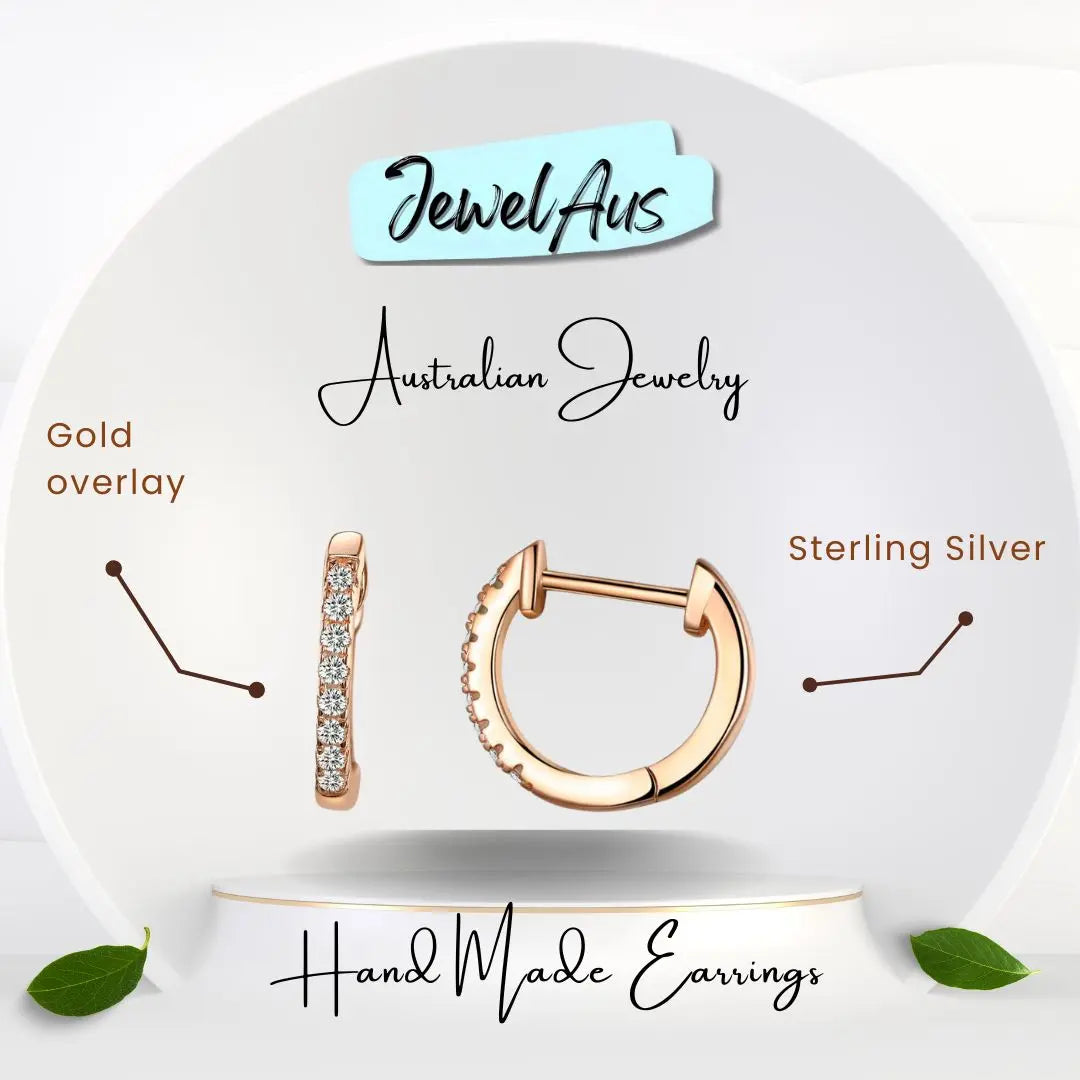 Gold Gem Hoop Earrings jewelaus