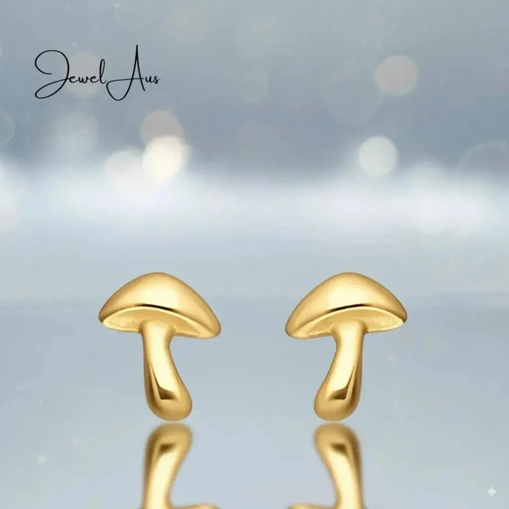 jewelaus Earrings Gold Mushroom Earrings