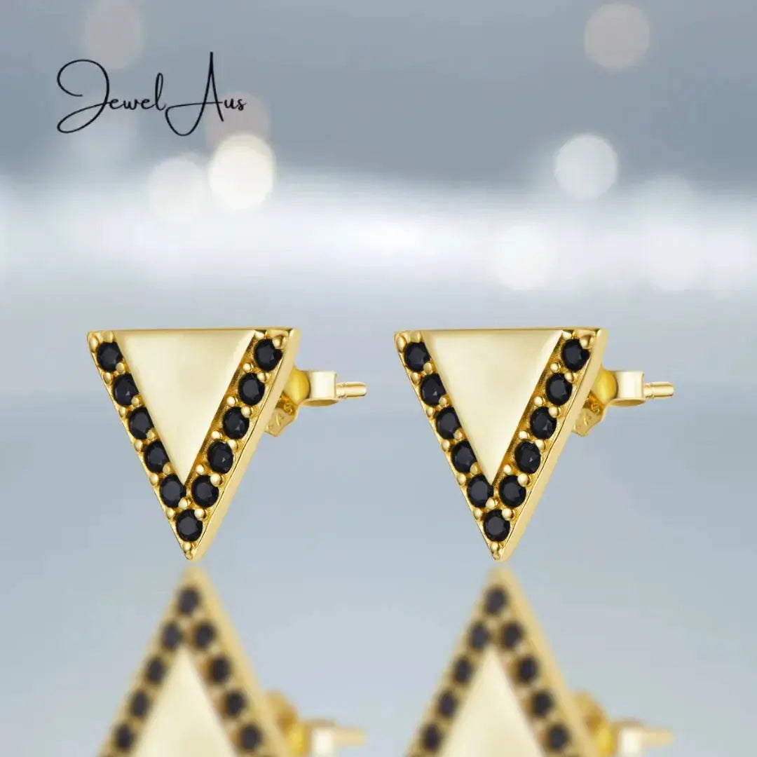 Gold triangle Earrings jewelaus