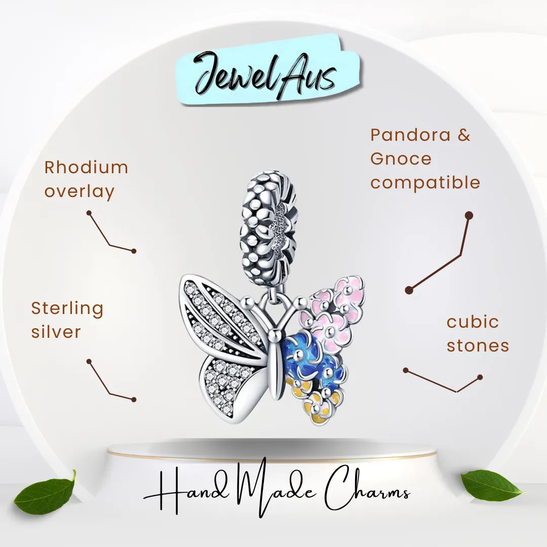 Rainbow Butterfly Charm