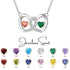 Heart Shape Birthstones Necklace jewelaus