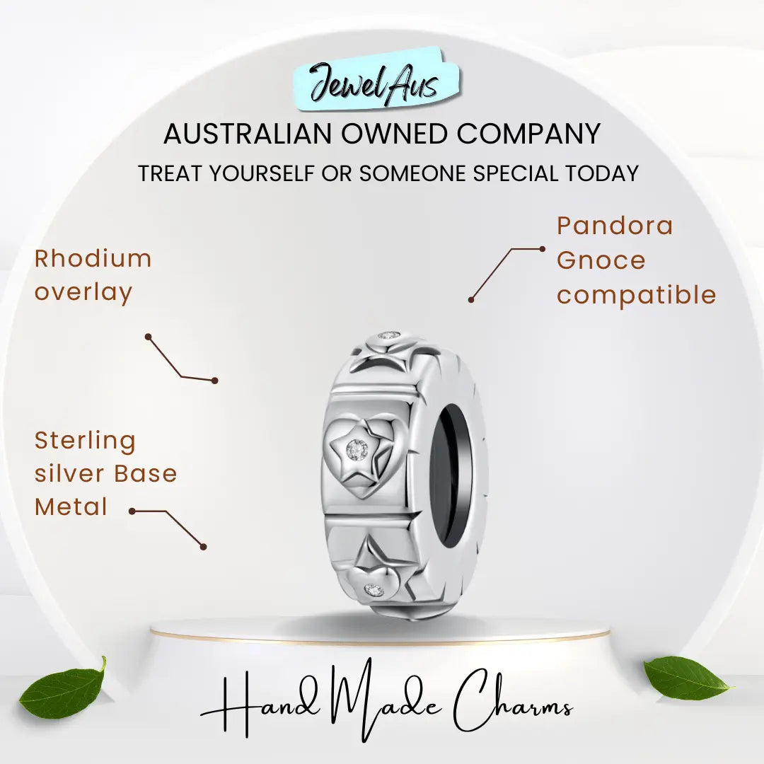 jewelaus CHARMS Heart Star Stopper Charm