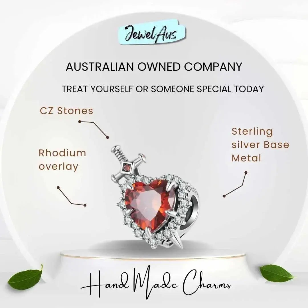 jewelaus CHARMS Heart and Sword Charm