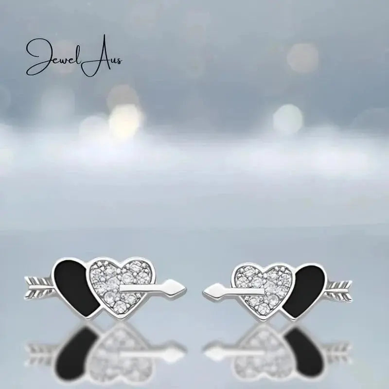 jewelaus Earrings Heart with Arrow Earrings