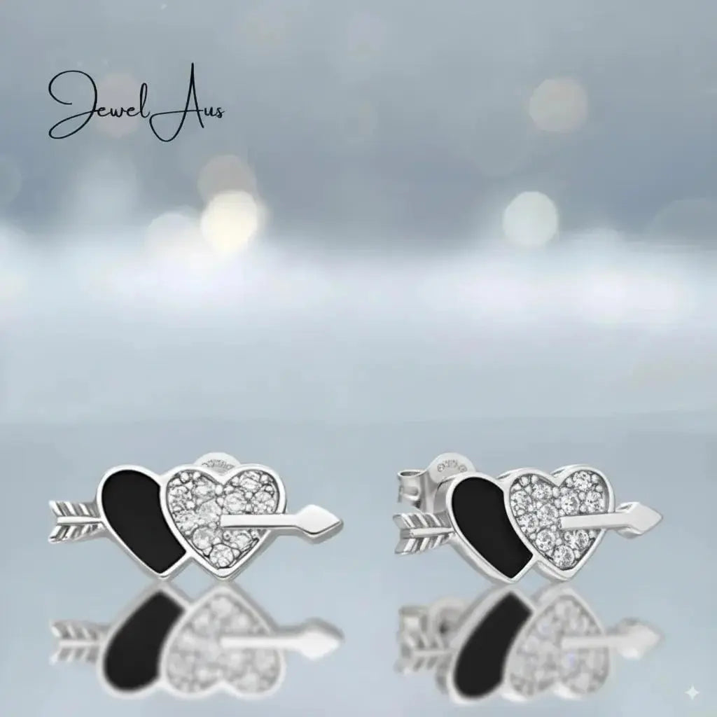 jewelaus Earrings Heart with Arrow Earrings