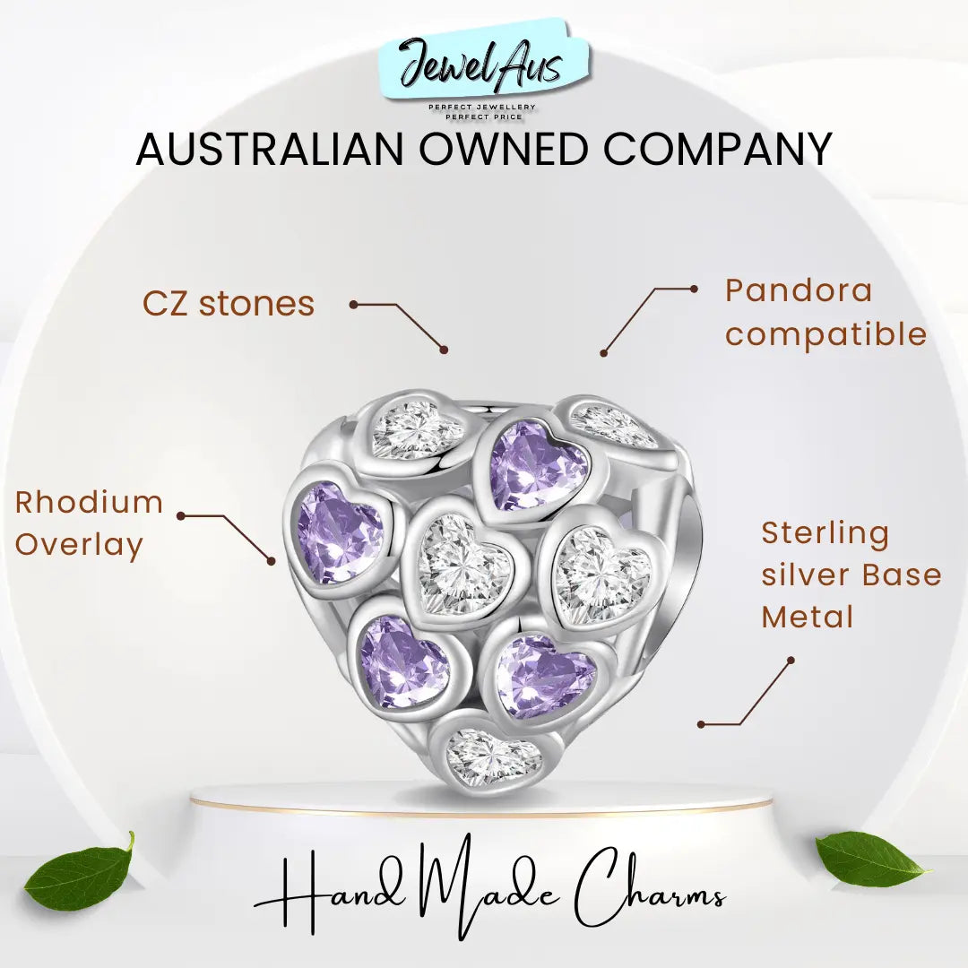 shipped in AUS CHARMS Hearts Within Hearts Charm