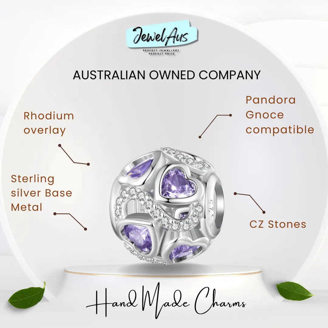 shipped in AUS CHARMS Infinity Hearts Charm