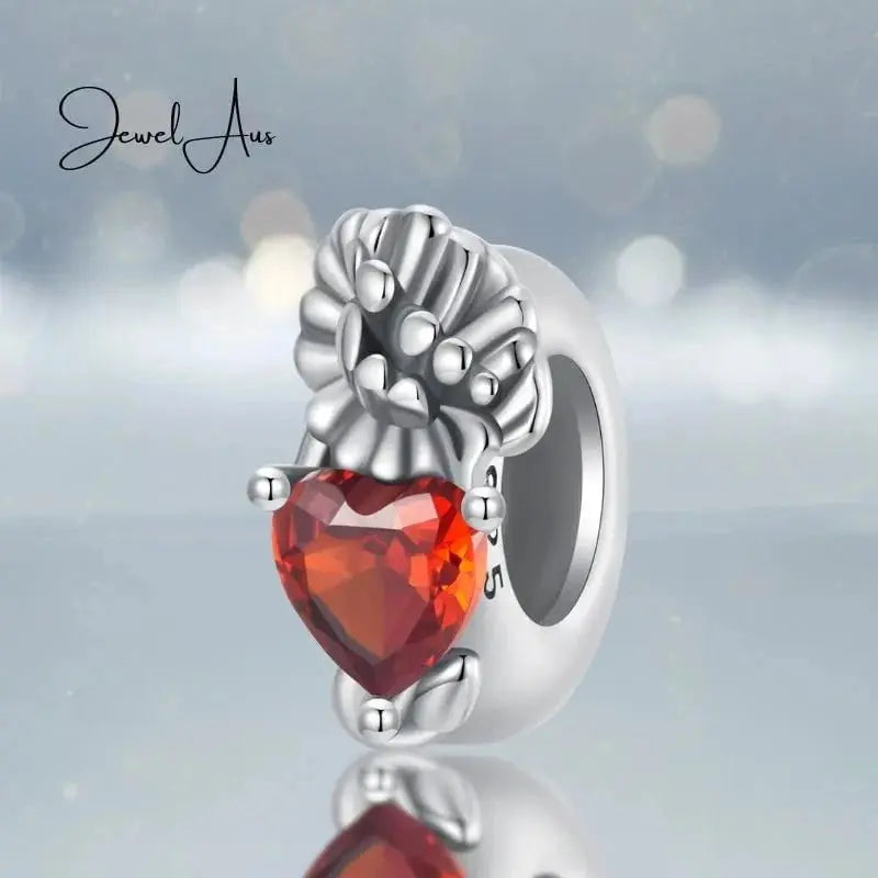 jewelaus CHARMS January Birthstone Flower Stopper Charm