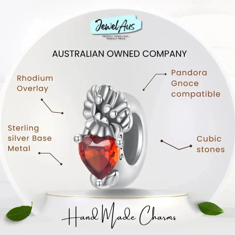 jewelaus CHARMS January Birthstone Flower Stopper Charm