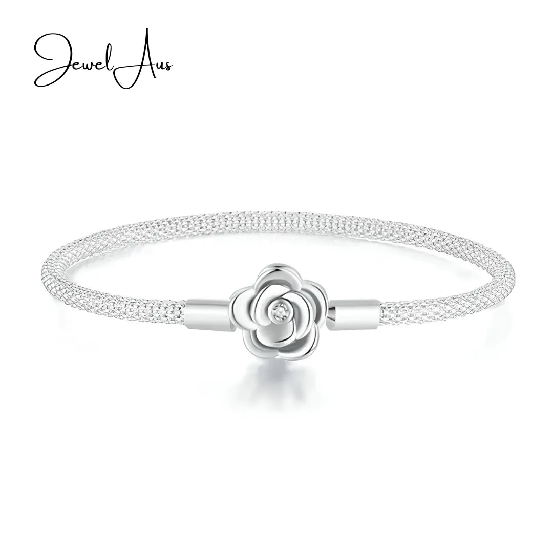 Sterling Silver Rose Charm Bracelets
