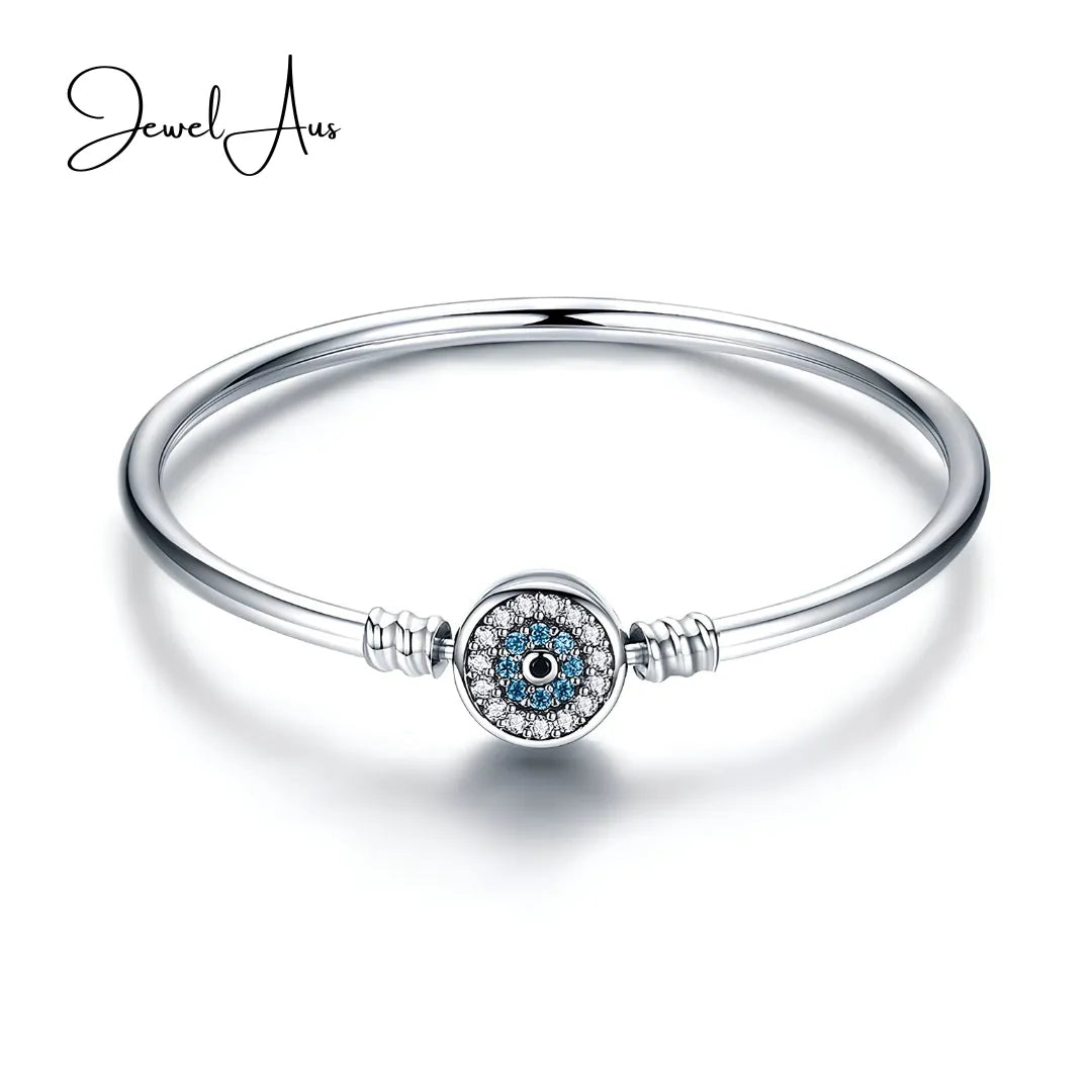 Sterling Silver Blue Evil Eyes Charm Bracelets