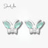 Small Blue Butterfly Earrings jewelaus