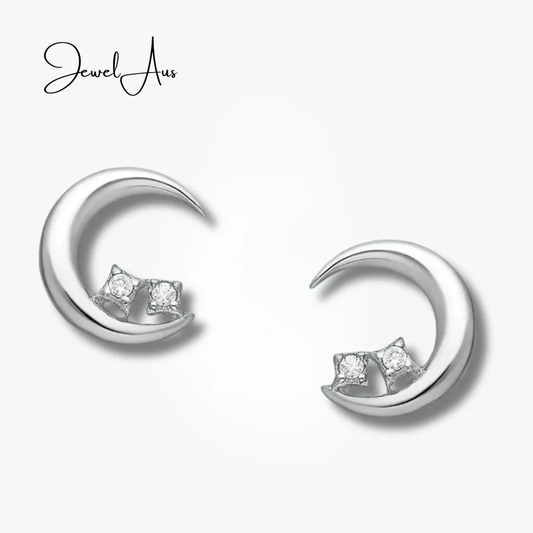 Sterling Silver Moon Earrings jewelaus