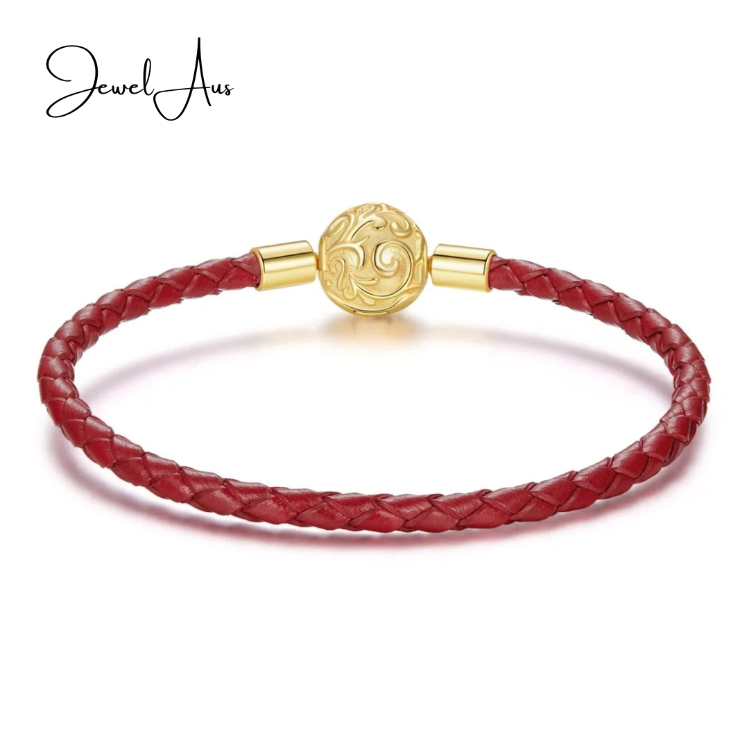 Red Swirl Leather Bracelet