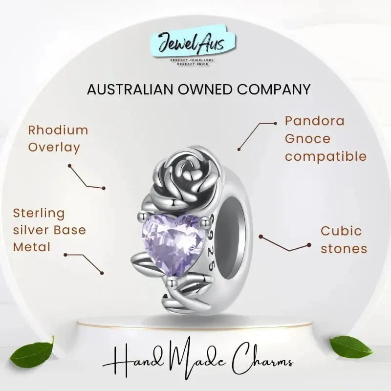 jewelaus CHARMS June Birthstone Flower Stopper Charm