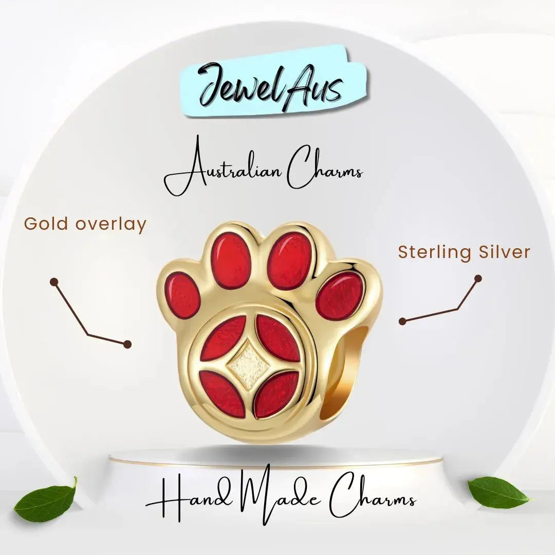 Lucky Paw Print Charm jewelaus