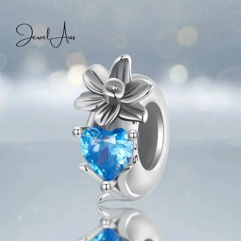 March Birthstone Flower Stopper Charm jewelaus