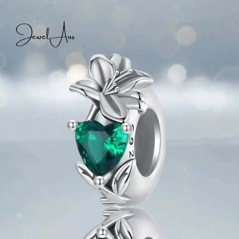 jewelaus CHARMS May Birthstone Flower Stopper Charm