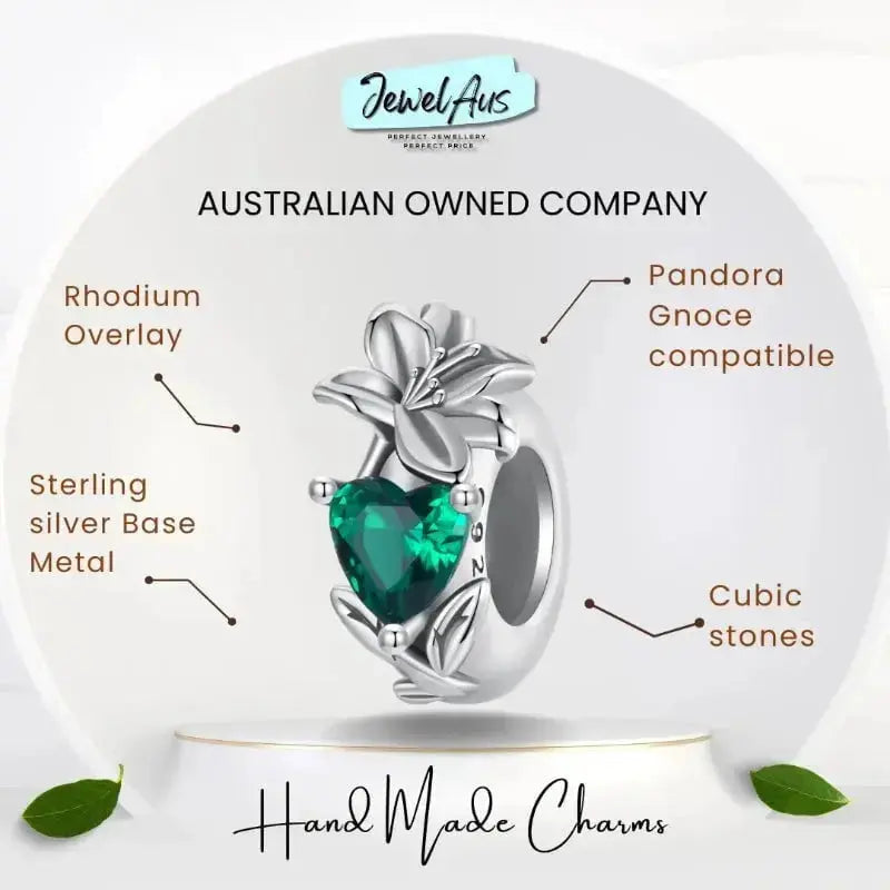 jewelaus CHARMS May Birthstone Flower Stopper Charm