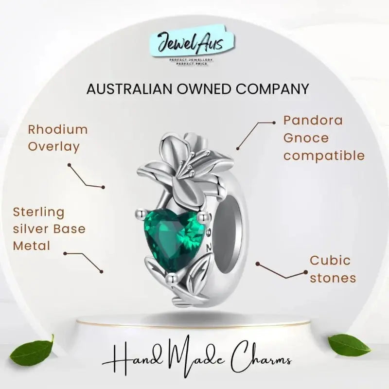 jewelaus CHARMS May Birthstone Flower Stopper Charm