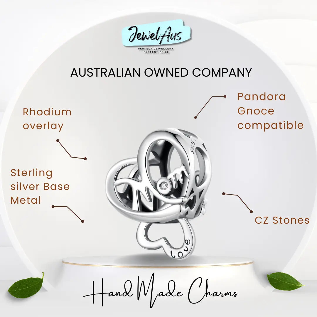 shipped in AUS CHARMS Mom Heart Charm