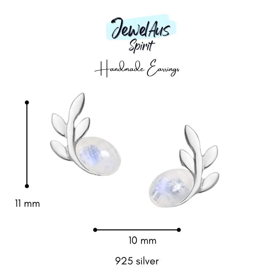 Moonstone Leaf Earrings jewelaus