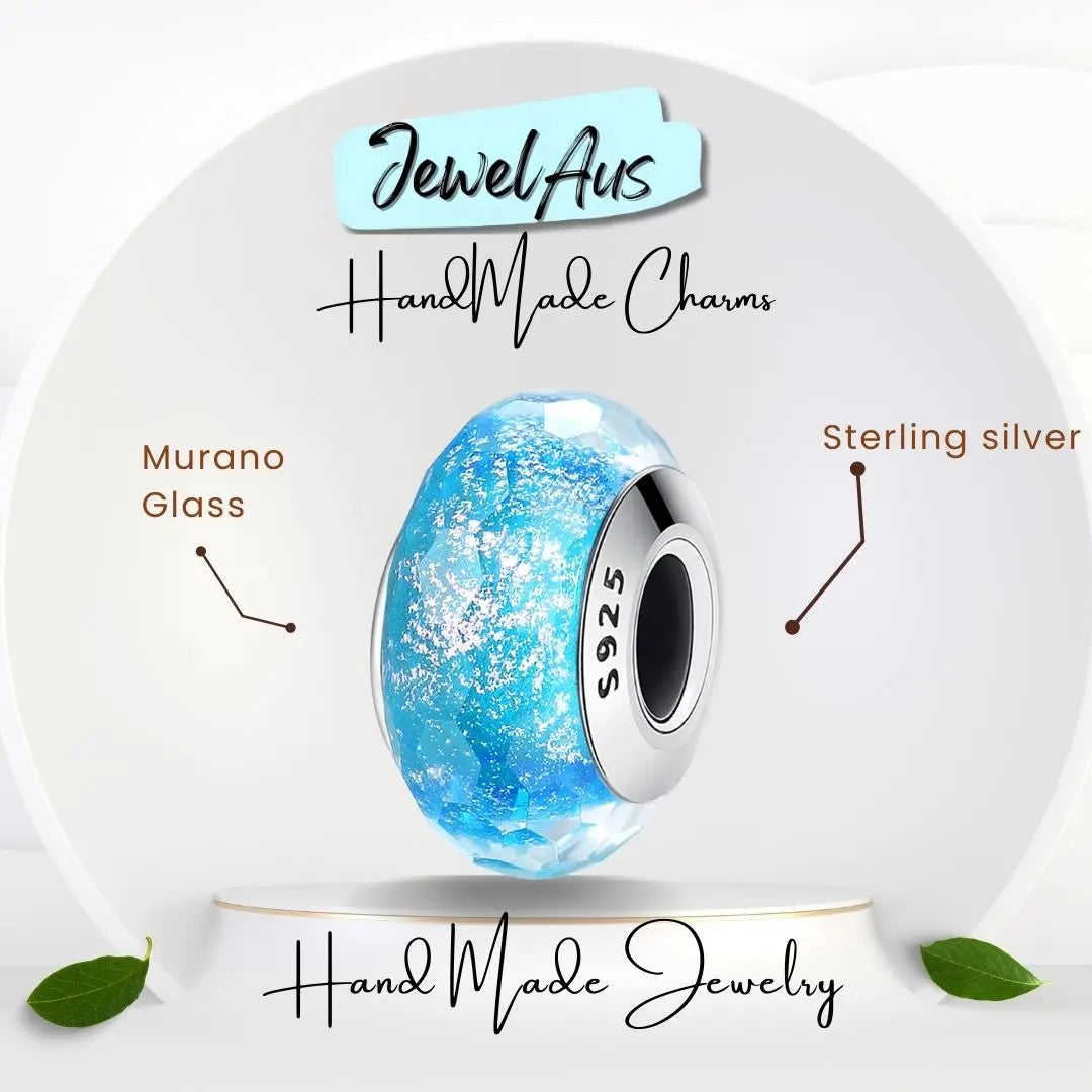 Murano Blue Glass Charm jewelaus