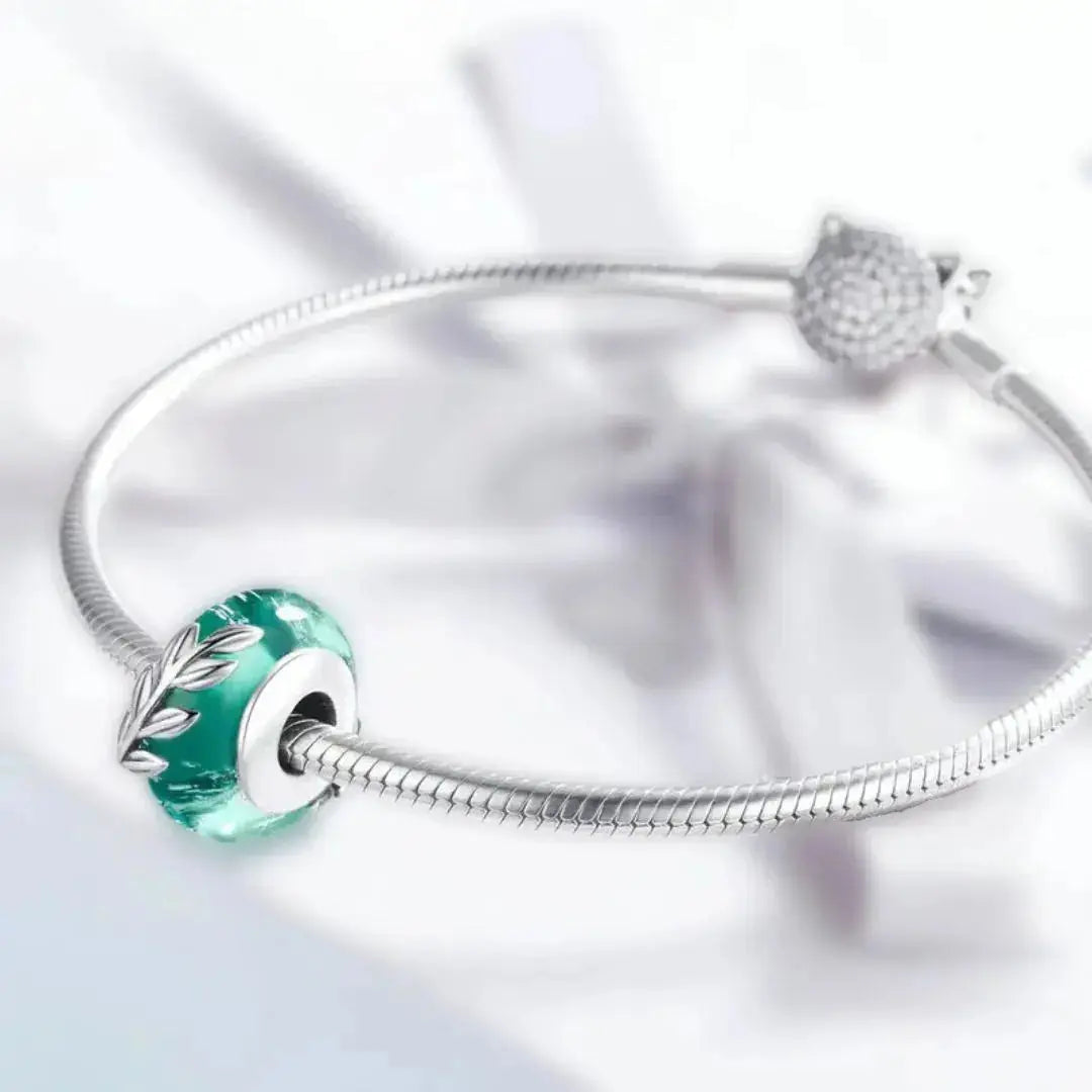 jewelaus CHARMS Murano Charm - Green Vine