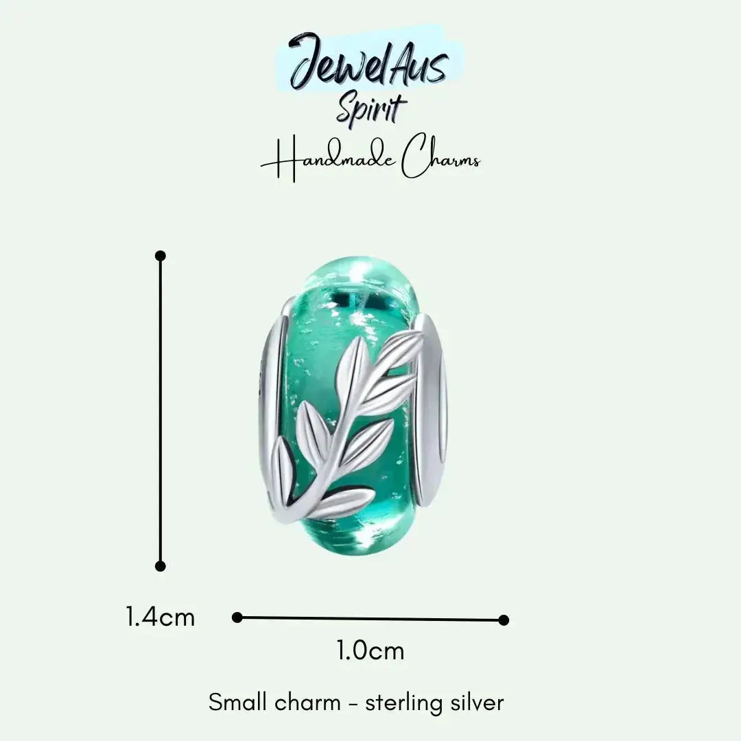 jewelaus CHARMS Murano Charm - Green Vine