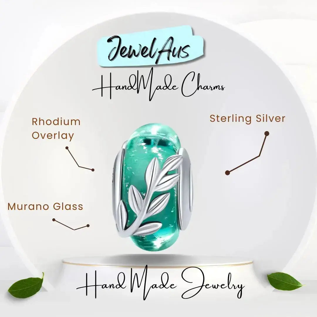 jewelaus CHARMS Murano Charm - Green Vine