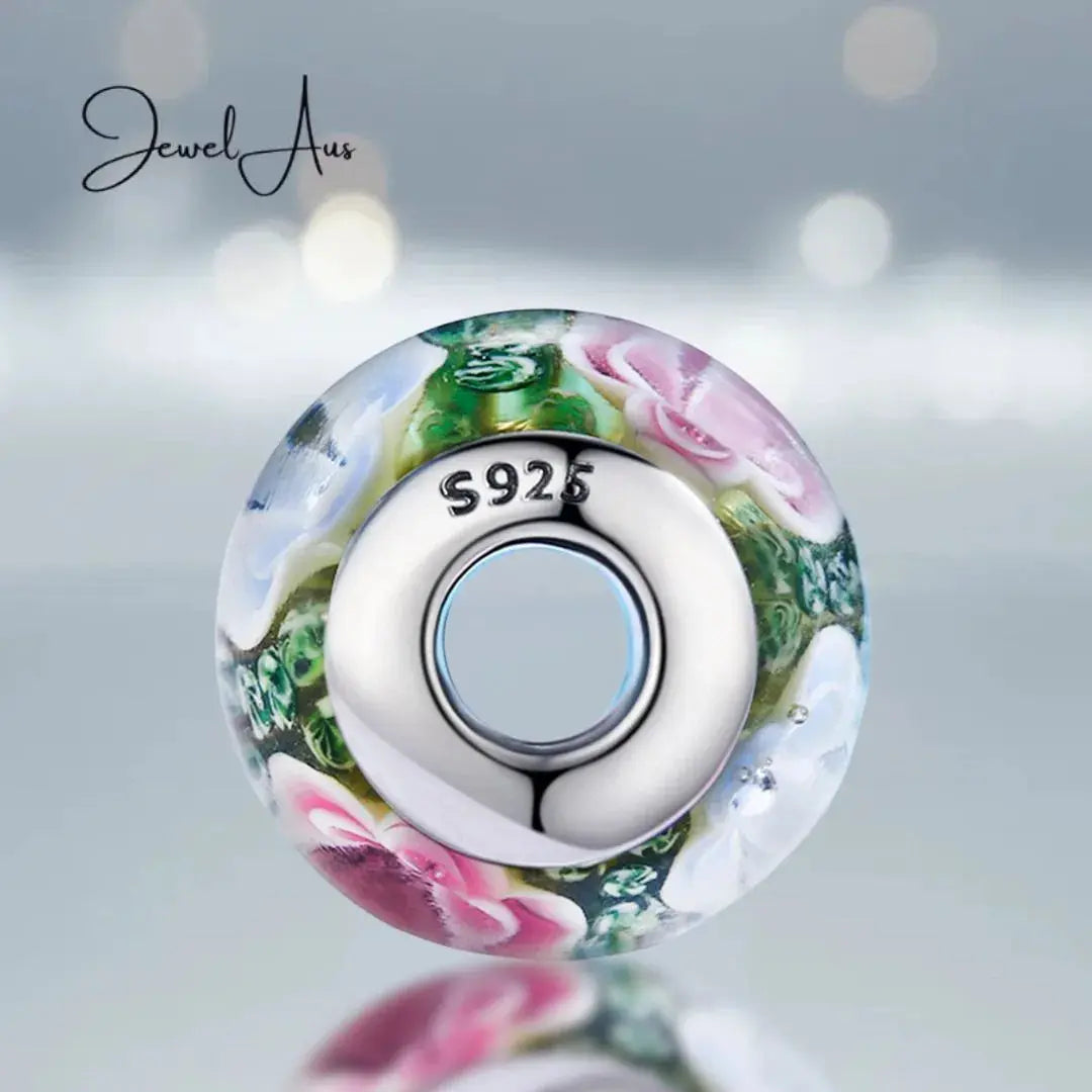 Murano Flower Glass Charm jewelaus