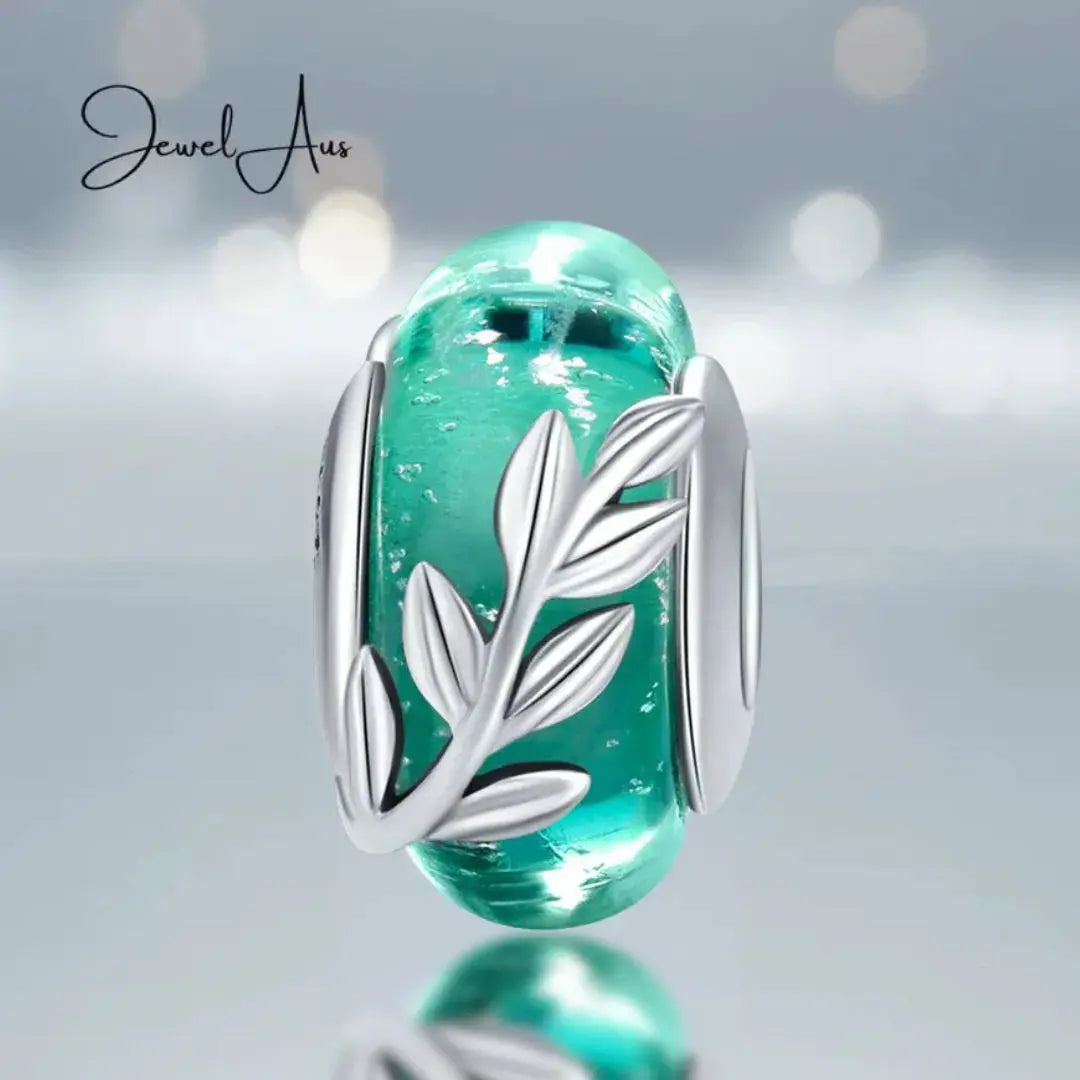 Murano Green Vine Charm jewelaus