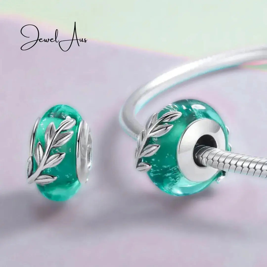 Murano Green Vine Charm jewelaus